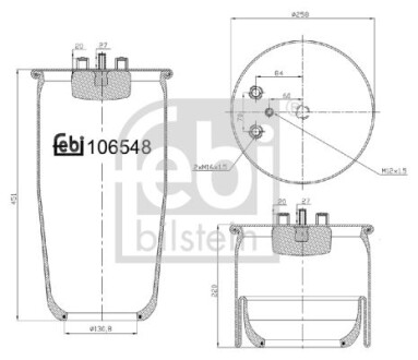 Пневмоподушка підвіски FEBI BILSTEIN 106548