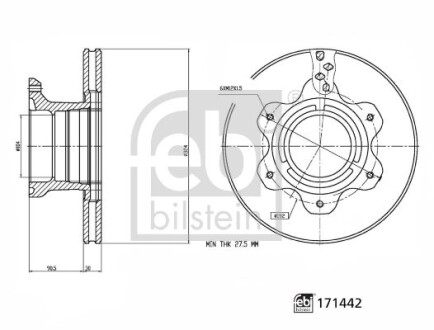 FEBI диск гальм. задн. DB Vario 06- FEBI BILSTEIN 171442