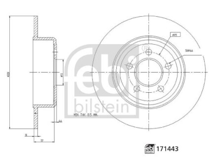 Диск гальмівний FEBI BILSTEIN 171443