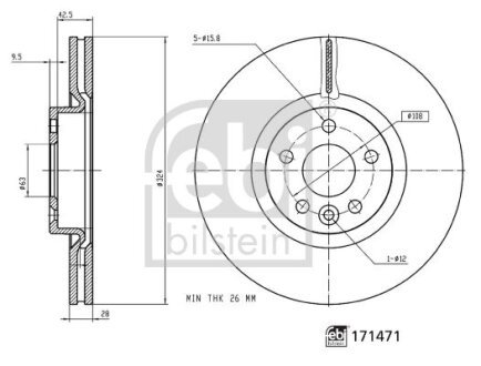 FEBI VOLVO Гальмівний диск передн. XC60 I FEBI BILSTEIN 171471