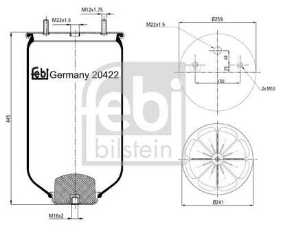 Кожух пневматической рессоры FEBI BILSTEIN 20422