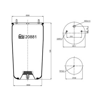 Балон подушки пневматичної підвіски FEBI BILSTEIN 20881