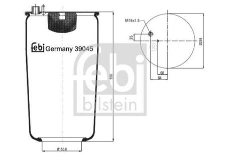 Пневмоподушка подвески без поршня FEBI BILSTEIN 39045