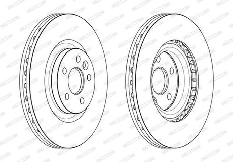 Диск тормозной land rover discovery sport 15-evoque 11- передний вент.d=325мм FERODO DDF2632C-1