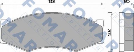 Гальмівні колодки, дискове гальмо (набір) FOMAR FO441581