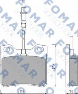 Гальмівні колодки, дискове гальмо (набір) FOMAR FO454881