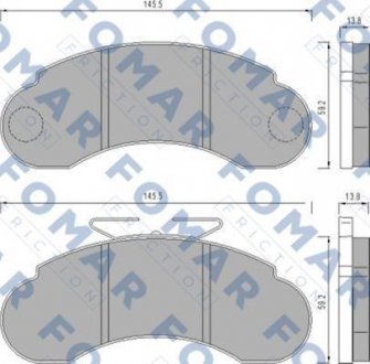 Гальмівні колодки, дискове гальмо (набір) FOMAR FO458581 (фото 1)