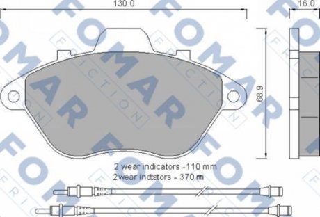 Гальмівні колодки, дискове гальмо (набір) FOMAR FO554581