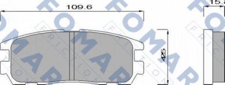 Гальмівні колодки, дискове гальмо (набір) FOMAR FO621481 (фото 1)