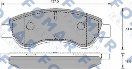 Гальмівні колодки, дискове гальмо (набір) FOMAR FO906181