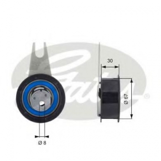 Натяжний ролик паска Audi/VW 1,9 TD/TDI 93- Gates T43041