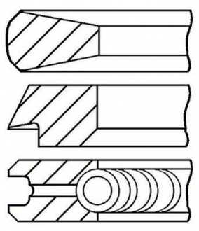 Комплект кілець поршня двигуна (на 1 циліндр) GOETZE 08-121800-00