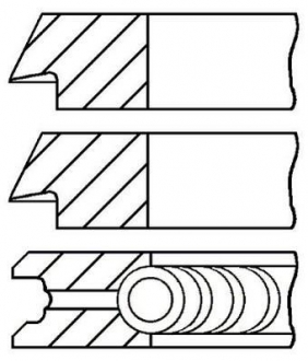 Кольца поршневые компрессора air compressor 75.5 (2/2/4) GOETZE 08-325407-00