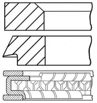 Кольца поршневые FORD 74,50 1,3 OHV 92- GOETZE 08-785007-00 (фото 1)