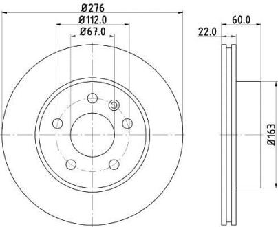 Тормозной диск перед. Vito (638) 96-03 Hella pagid 8DD355104-521