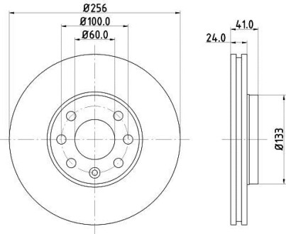 Тормозной диск Astra/Corsa 94-11 (PRO) Hella pagid 8DD355106-051