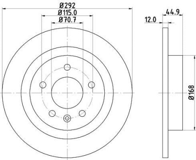 Тормозной диск зад. Cruze/Volt/Astra 09- Hella pagid 8DD355116-601 (фото 1)