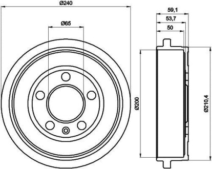 Тормозной барабан Fabia/Polo 1.0-2.0 99- Hella pagid 8DT355300-371 (фото 1)