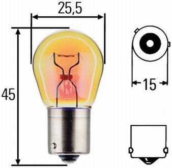 PY21W 12V21W Автолампа желтая 2шт. (блистер) HELLA 8GA 006 841-123