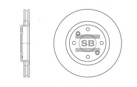 Тормозной диск передний Hi-Q (SANGSIN) SD5001