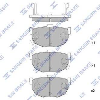 Колодка торм. диск. kia cerato 1.5, 1.6, 2.0, 1.6crdi задн. (sangsin) Hi-Q (SANGSIN) SP1062 (фото 1)