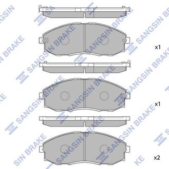 Колодка торм. диск. hyundai h1,-starex 2.4i 16v 97.10-,01.11- передн. (sangsin) Hi-Q (SANGSIN) SP1099