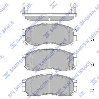 Колодка торм. диск. mitsubishi galant, lancer 90- передн. (sangsin) Hi-Q (SANGSIN) SP1134