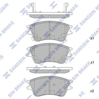 Комплект гальмівних колодок з 4 шт. дисків Hi-Q (SANGSIN) SP1147