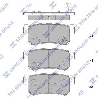 Колодка торм. диск. ssangyong rexton 04- задн. (sangsin) Hi-Q (SANGSIN) SP1151 (фото 1)