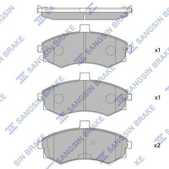 Колодка торм. диск. hyundai elantra передн. (sangsin) Hi-Q (SANGSIN) SP1152 (фото 1)