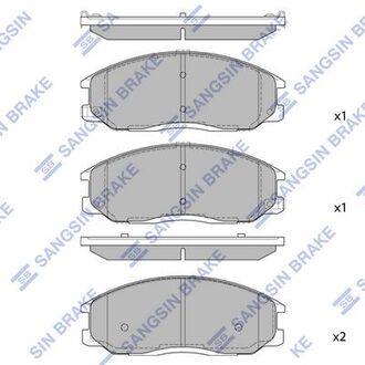 Колодка торм. диск. hyundai h-1, starex 03my передн. (sangsin) Hi-Q (SANGSIN) SP1157