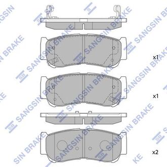 Колодка торм. диск. hyundai h-1, santa fe задн. (sangsin) Hi-Q (SANGSIN) SP1178