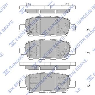 Колодка торм. диск. infiniti g35 08- задн. (sangsin) Hi-Q (SANGSIN) SP1250