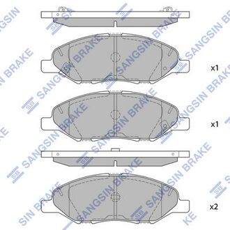 Колодка торм. диск. nissan tiida 05- передн. (sangsin) Hi-Q (SANGSIN) SP1383