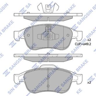 Колодка торм. диск. renault duster передн. (sangsin) Hi-Q (SANGSIN) SP1390