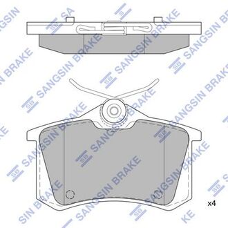 Колодка торм. диск. samsung sm3 задн. (sangsin) Hi-Q (SANGSIN) SP1391 (фото 1)