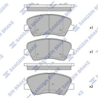 Колодка торм. диск. hyundai elantra 11- передн. (sangsin) Hi-Q (SANGSIN) SP1400 (фото 1)