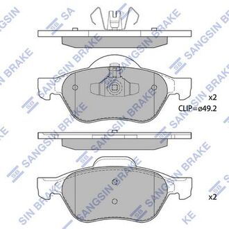 Комплект гальмівних колодок з 4 шт. дисків Hi-Q (SANGSIN) SP1414