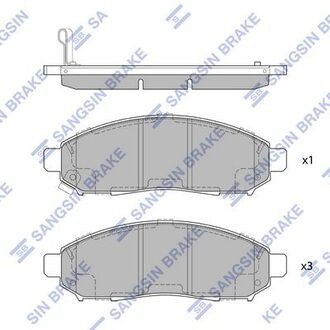 Колодка торм. диск. nissan navara d40 2.5dci 05- передн. (sangsin) Hi-Q (SANGSIN) SP1460