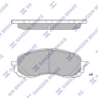 Колодки тормозный передние 26296AE200, 26296FG000, 26296FG001, FDB1863 Hi-Q (SANGSIN) SP1629