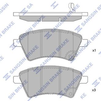 Колодка торм. диск. fiat sedici 06- передн. (sangsin) Hi-Q (SANGSIN) SP1751