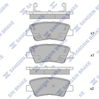 Комплект гальмівних колодок з 4 шт. дисків Hi-Q (SANGSIN) SP1907
