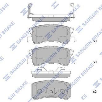 Колодка торм. диск. mitsubishi grandis 07- задн. (sangsin) Hi-Q (SANGSIN) SP2076 (фото 1)