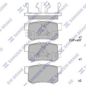 Колодка торм. диск. honda cr-v, fr-v 05-, accord 08- задн. (sangsin) Hi-Q (SANGSIN) SP2116 (фото 1)