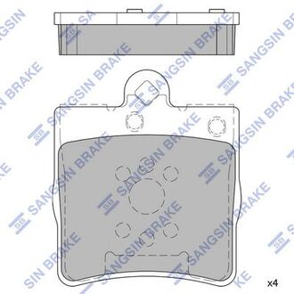 Комплект гальмівних колодок з 4 шт. дисків Hi-Q (SANGSIN) SP2208