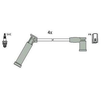 FORD Комплект проводов зажигания FIESTA IV 1.25 i 95-02, FOCUS I (DAW, DBW) 1.4 98-04, FUSION 1.25 04-12 HITACHI 134677 (фото 1)