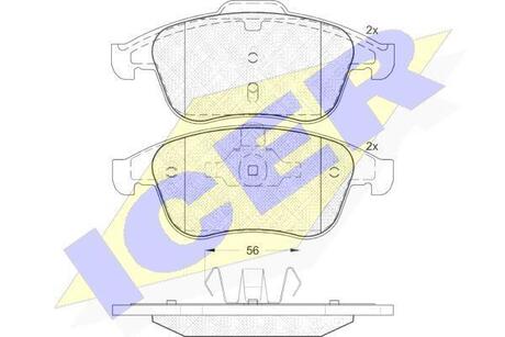 Комплект гальмівних колодок (дискових) ICER 181859