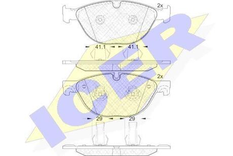 Комплект гальмівних колодок (дискових) ICER 181980