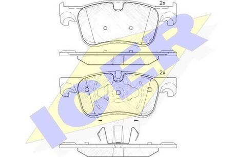 Комплект гальмівних колодок (дискових) ICER 182158