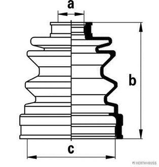 Пильовик ШРКШ внутр. Honda, Hyundai, Mazda 626, Mitsubishi, Toyota JAKOPARTS J2885002